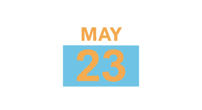 Elegant visual reminder of May 23, featuring minimalistic design elements against a clean background to emphasize the date and month for promotional