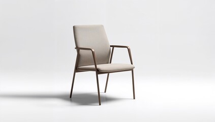 Waiting room office chair on a plain white backdrop