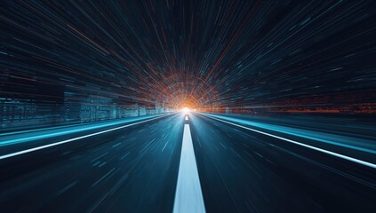 Graphic representation of rapid data transmission on a pathway symbolizing communication and coding for agile change and breakthrough innovation