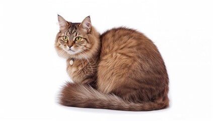 Profile of a feline perched against a plain white backdrop