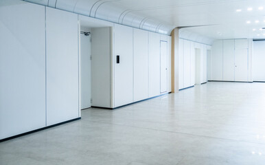 Long corridor in modern hospital building