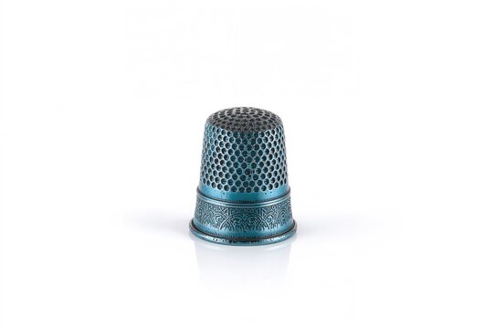Vintage sewing thimble isolated on a white backdrop