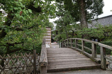 Obraz premium A Japanese shrine : a scene of the precincts of Kitano-tenmangu Shrine in Kyoto City