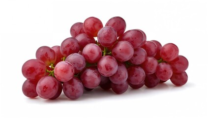 Isolated bunch of red grapes on a white backdrop with clipping path