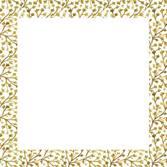 Watercolor  frame with flowers. Decorative wreath with hand-drawn flowers is ideal for making birthday cards and invitations