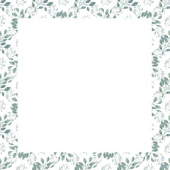 Watercolor  frame with flowers. Decorative wreath with hand-drawn flowers is ideal for making birthday cards and invitations