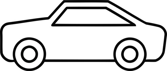 Modern sedan car line art icon for transport and infographic design