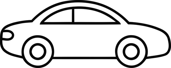 Minimalist classic car side view icon for transport and mobility