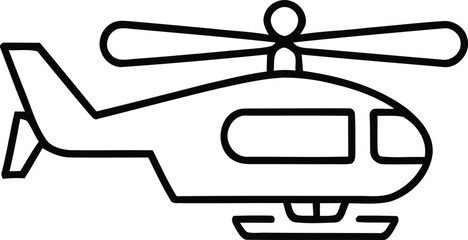 Minimalist helicopter icon for UI, apps, and digital interfaces