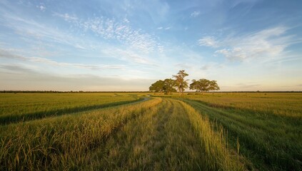 Obraz premium Scenic outlooks over a vast prairie preserve in the southeastern United States