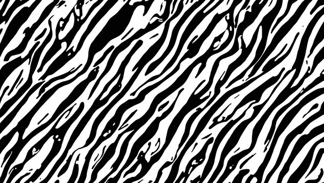 Continuous Pattern of Ink-Illustrated Zebra Stripes