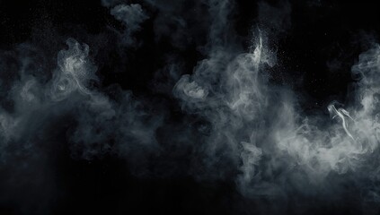 Realistic white smoke and dust overlay effect on dark backdrop for your photos