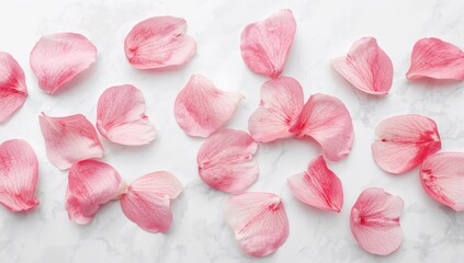 White Background Highlighting Pink Rose Petals