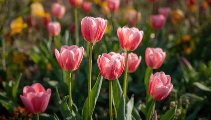 Tulips in shades of pink