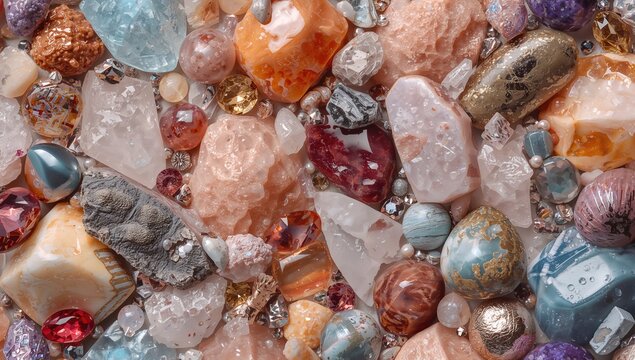 Stunning crystals, gems, and minerals showcasing vibrant hues and patterns