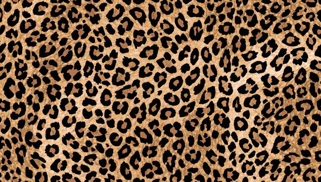 Continuous leopard skin design. Stylish wild feline print backdrop. Contemporary big cat animal cloth textile motif.