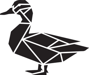 Geometric polygonal duck silhouette illustration