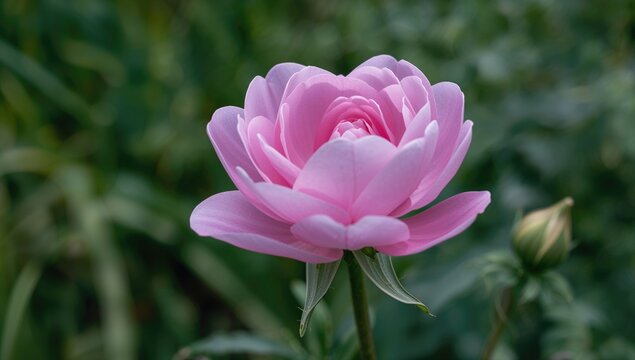 Close-up of a blooming pink flower with detailed petals