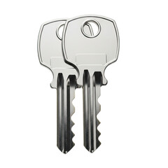 Close-up view of two shiny metal keys overlapping on a black background