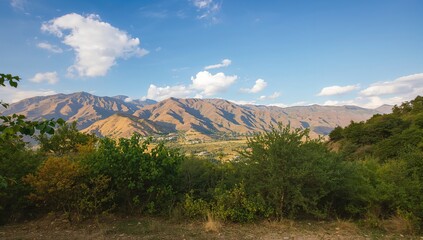 Breathtaking panorama of peaks and open skies