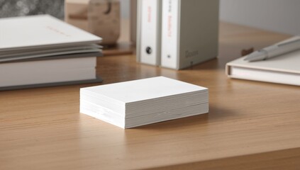 Stack of plain white business cards