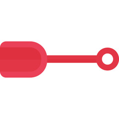 Simple Red Beach Toy Shovel On A Transparent Background