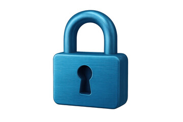 Blue padlock icon depicting digital security, data privacy, internet protection, and locked access against cyber threats