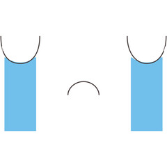 Simple Sad Face Icon With Blue Tears Against White Background No Ai Defacts