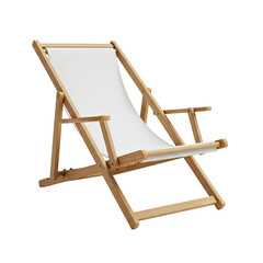 Realistic illustration of a folding wooden beach chair on black
