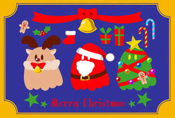 オバケのクリスマスポストカード