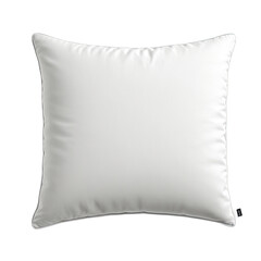 Soft, square white cushion on a black background, plain and fluffy