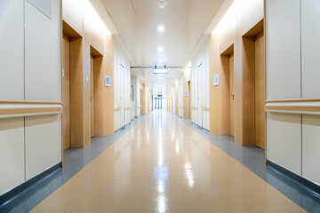 Empty ward corridor in the hospital
