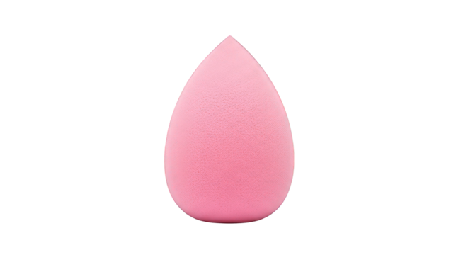 Pink makeup sponge for applying foundation on transparent background - Powered by Adobe