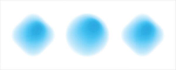 Abstract blurred gradient shapes, blurry flower or heart aura aesthetic elements, and colourful soft gradients. This vector set includes circle and star shape blurs, geometric forms with blurring