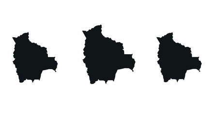 Obraz premium Set of bolivia country silhouettes with different sizes on white background