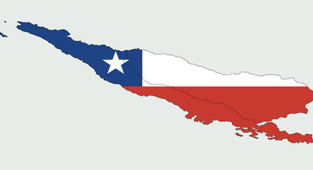 Fototapeta premium Chile flag map silhouette with regional design