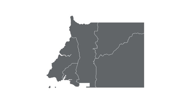 Cameroon silhouette map with bold borders on white background