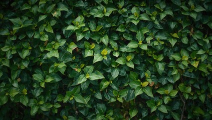 Fototapeta premium Textured backdrop formed by a branch covered in lush green ivy leaves