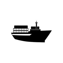 Obraz premium Sleek freighter ship icon for global maritime transport and international trade solutions vector