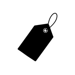 Simple minimalist black tag icon for retail promotion, sale, or discount offers. Perfect for marketing.
