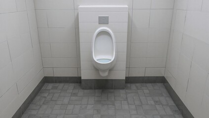 Men's restroom location in office or public area for urine use