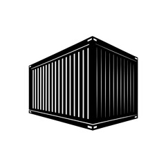Shipping container illustration for global trade and logistics solutions, perfect for transportation design