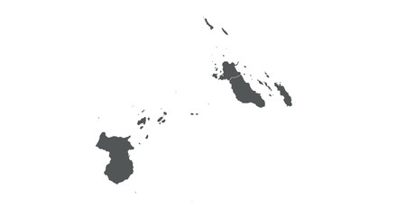 Minimalist black and white map of vanuatu archipelago with islands