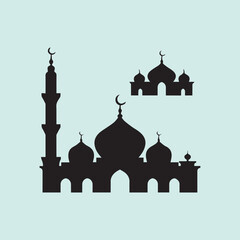 Mosque Silhouette Icon Logo Template | Royalty-Free Vector Design