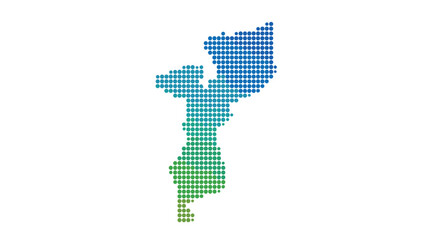 Fototapeta premium Creative dotted map of mozambique with gradient colors
