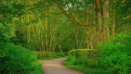 Fototapeta premium Journeying through the Grove of Yew and Boxwood Trees