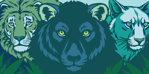 Modern Pop Art Style Wild Animal Portraits