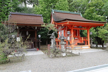 A Japanese shrine : the scene of subordinate ones in the precincts of Kitano-tenmangu Shrine in Kyoto City
