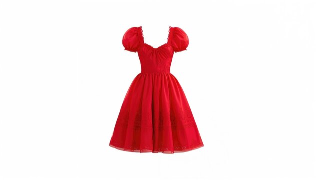 Crimson gown on a plain white background