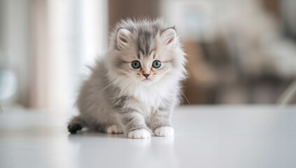 Domestic feline on a white background.